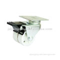 twin wheels top plate with brake caster